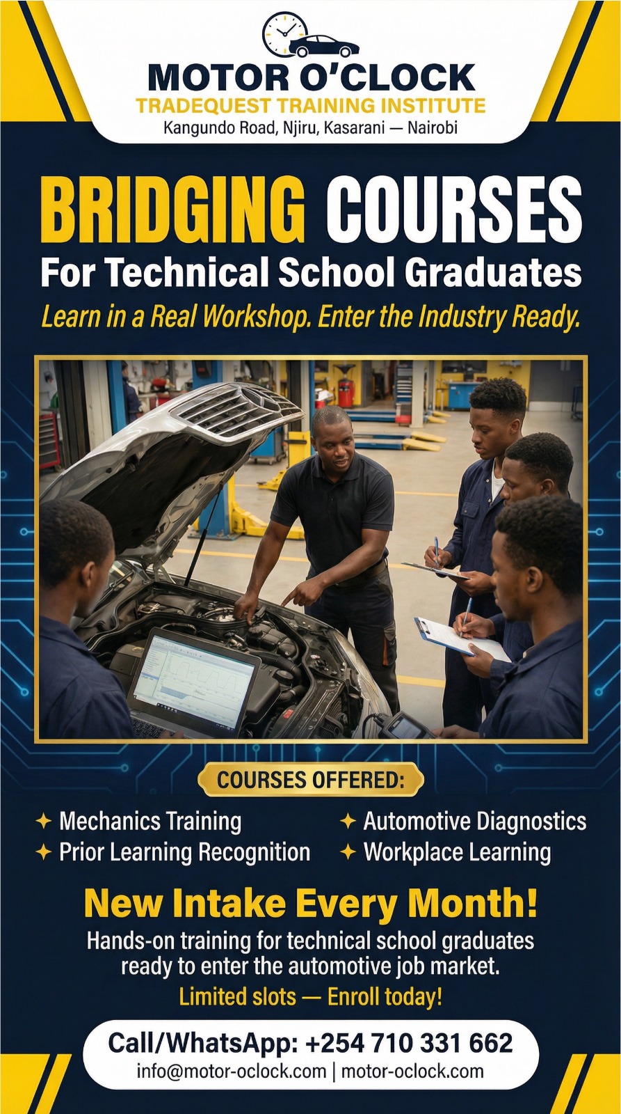 Tradequest mechanic courses at Motor O'Clock